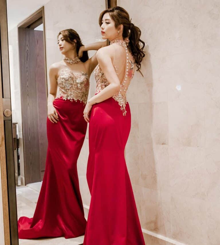 evening dress rental singapore Cream Long Sleeves Arabic Evening Dresses SS696 – DreamyVow main image 0