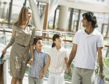 family shopping together in singapore little steps