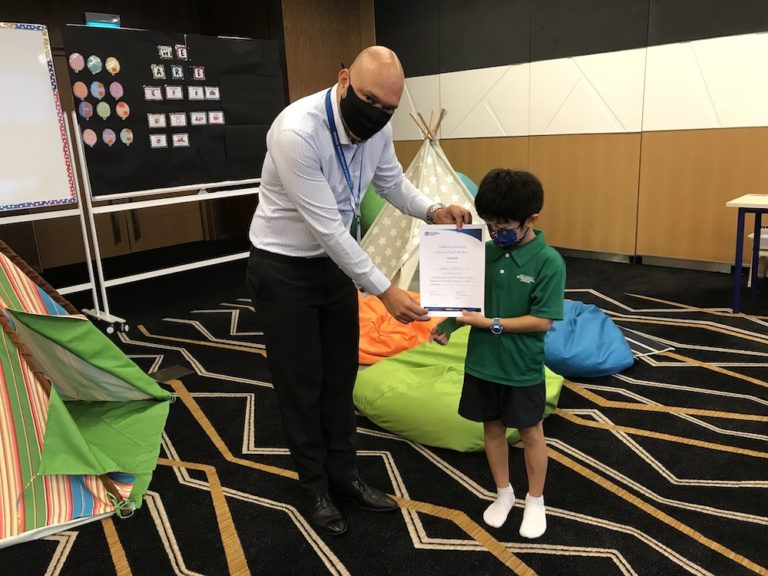 OWIS Suntec Primary Student With Head of School