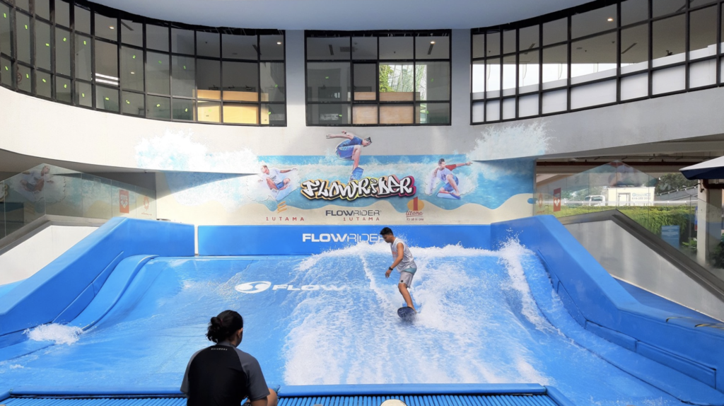 indoor surfing at Flow Rider In Kuala lumpur