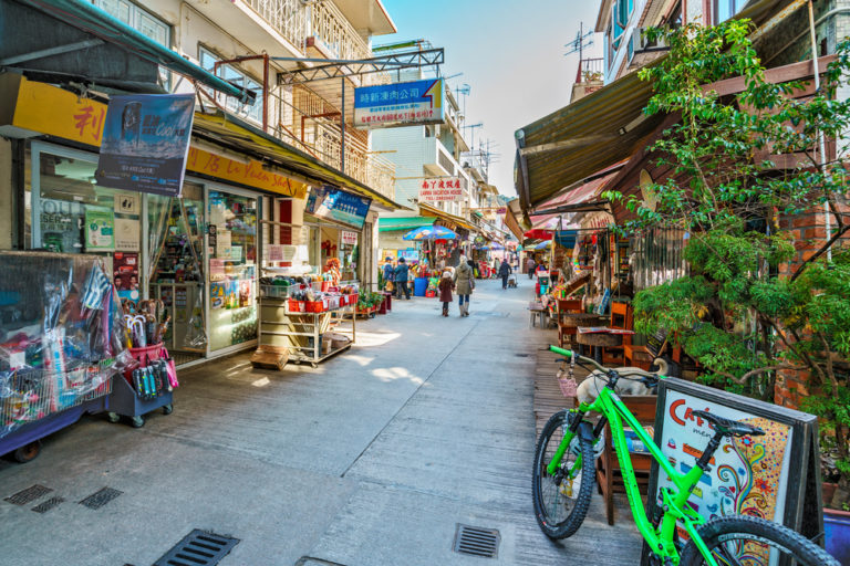 Shopping in the narrow streets of Lamma Island