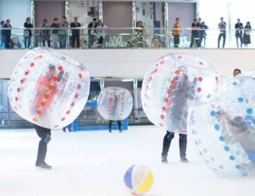 Bubble Football On Ice At Cityplaza In Hong Kong