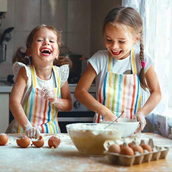 Happy Little Girls Baking