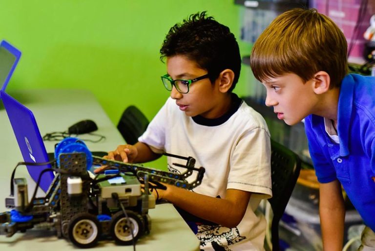 Children Studying At Engineering For Kids