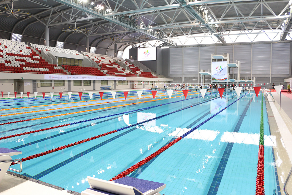 Swim with kids at OCBC AQUATIC CENTRE, Singapore