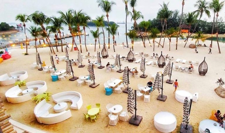 Swim with kids at OLA BEACH CLUB, SINGAPORE