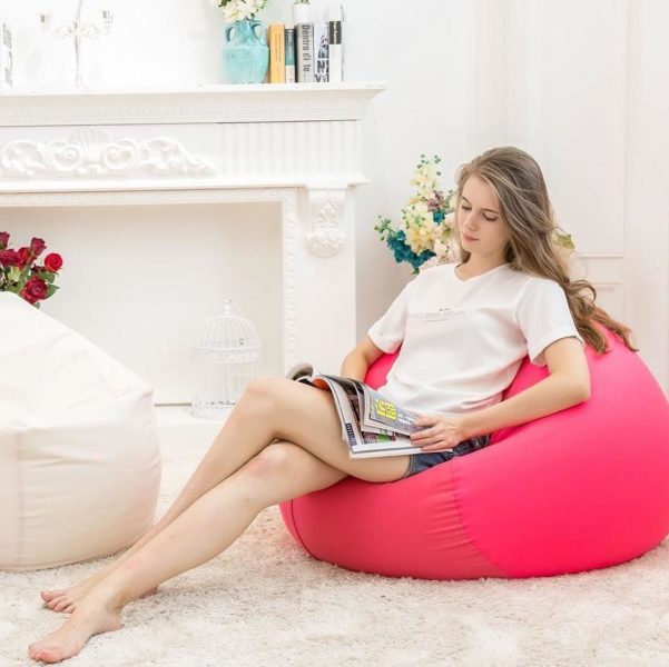 Woman Sitting On A Bean Bag From SG Beans