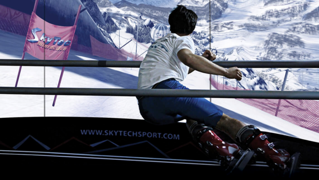 Sketch indoor skiing in Hong Kong