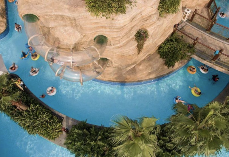 Mega Swimming Pool And Waterpark At Galaxy Macau Grand Resort Deck