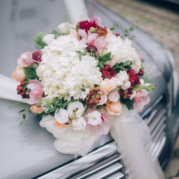 Bouquet On A Bridal Car By Simply Flowers Singapore