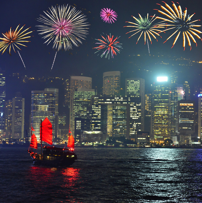 Fireworks Watching On Junk Boats And Cruises, Hong Kong