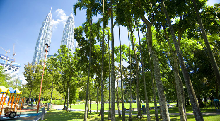 Image of Outdoor Park At KLCC In Kuala Lumpur
