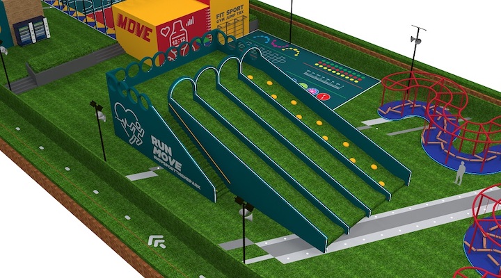 New Town Plaza opens big grass slide and sports park