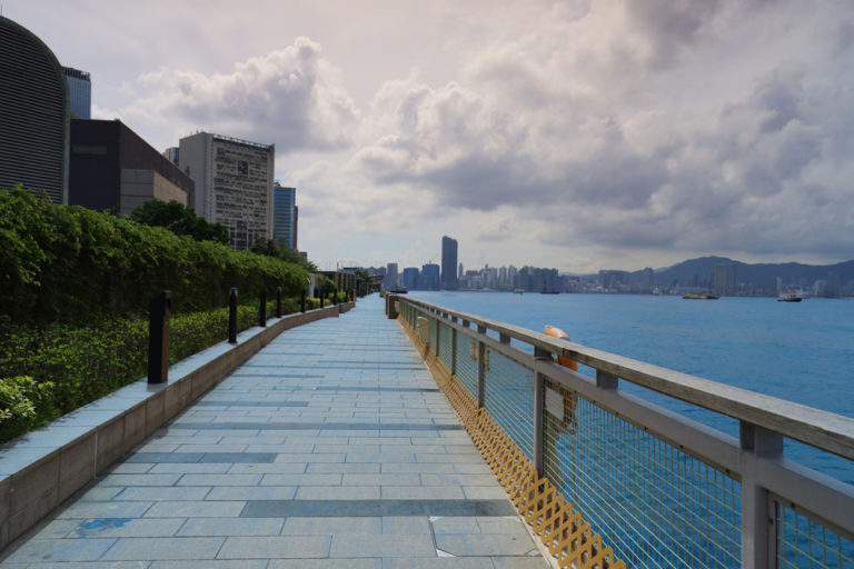 Quarry Bay Waterfront promenade Hong Kong