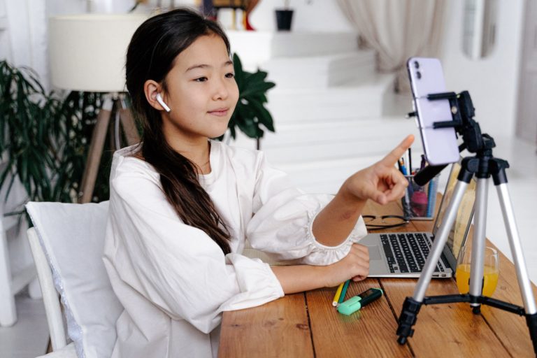 Girl On Laptop Kalananti Coding Camp Summer For Kids Jakarta