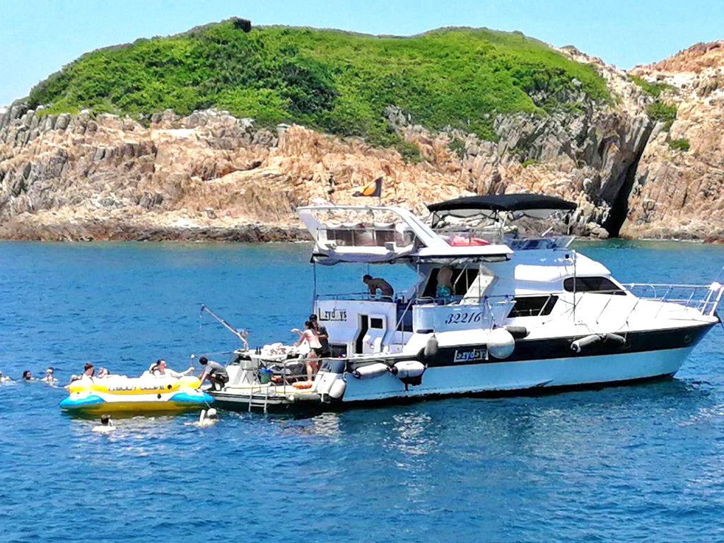 Unique ticketed junk boat in Hong Kong