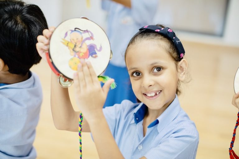 Tambourine Girl Global Indian International School Singapore