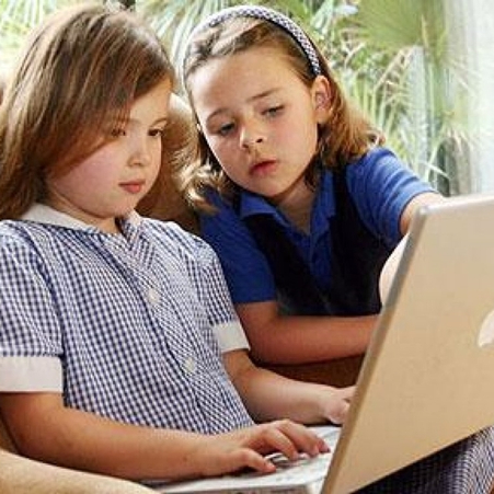 Girls Using Computer