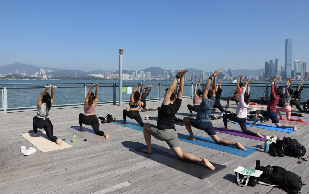 Silent Disco Yoga In Central, Hong Kong