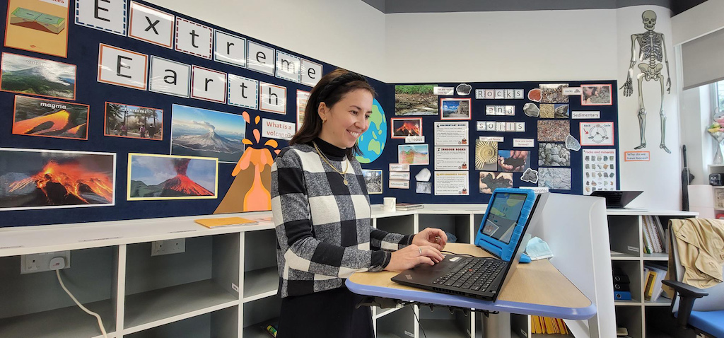 Teacher With Laptop Wycombe Abbey Hong Kong